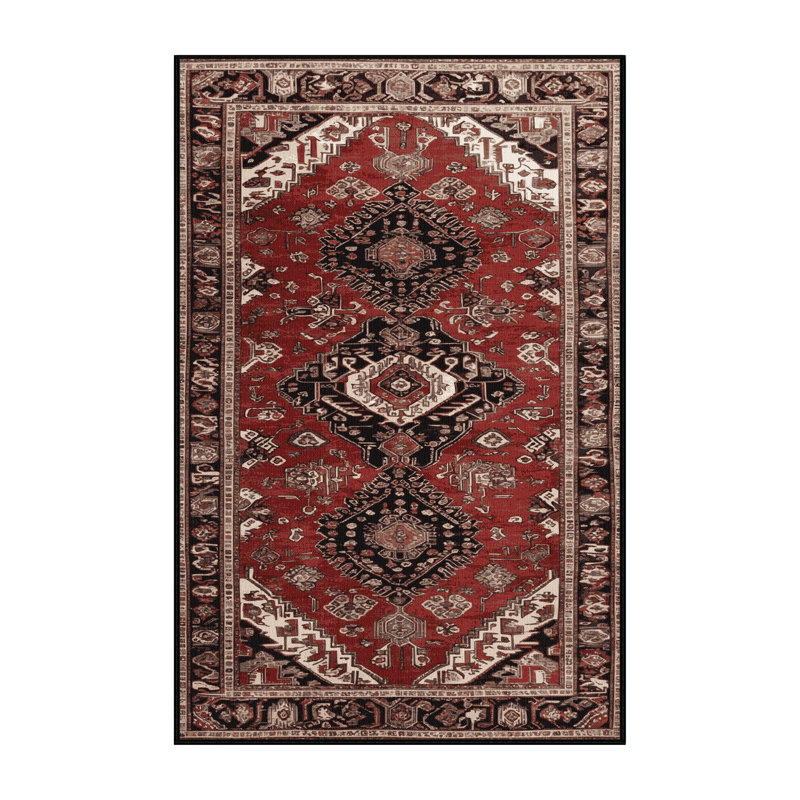 Tapis brun turc lavable à la machine, Rectangle 7 pi x 9 pi