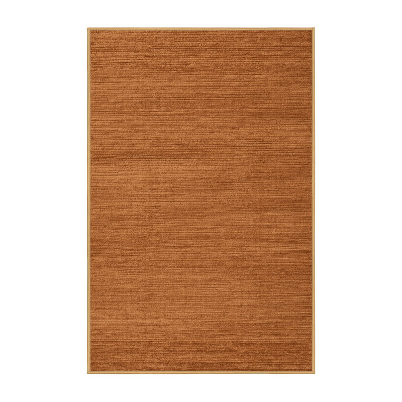 Tapis brun uni lavable à la machine, Rectangle 7 pi x 9 pi