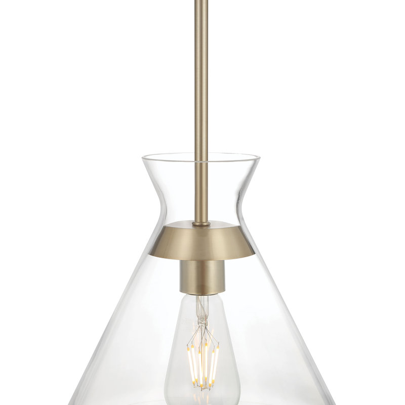 Luminaire suspendu 1 lumière Amarella, Or moderne, H 46,3 po x l 10 po x P 10 po