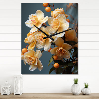 Diamantoula - Orchids Wall Clock Oversized