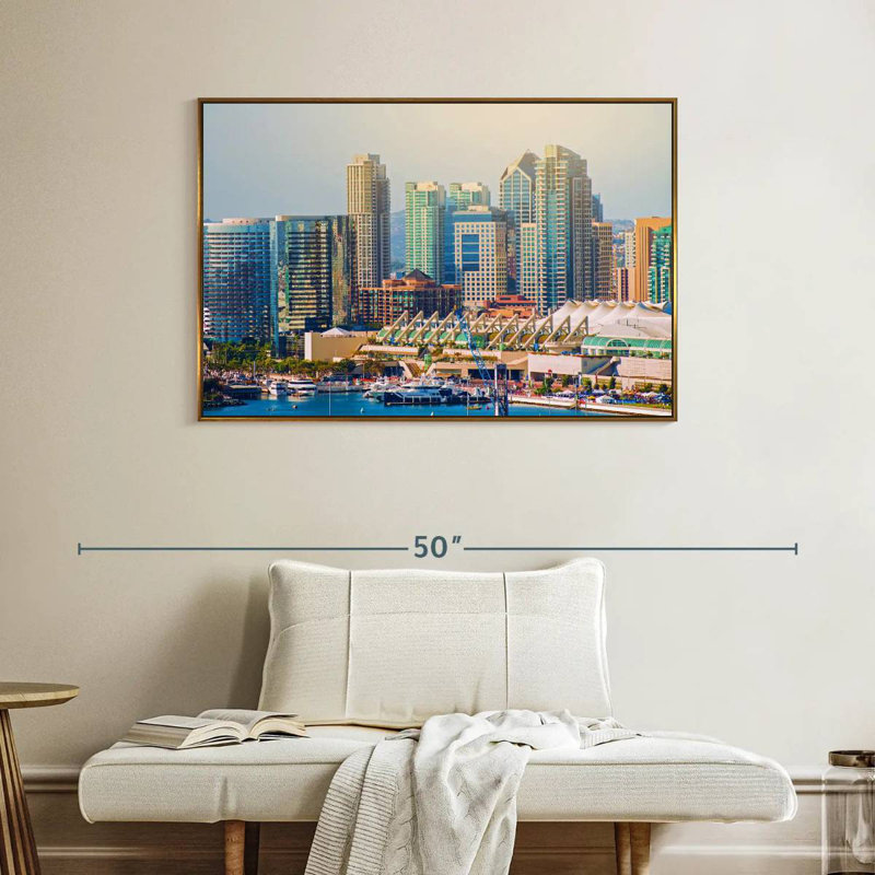Ville de San Diego, Cadre flottant doré, 40 po x 27 po