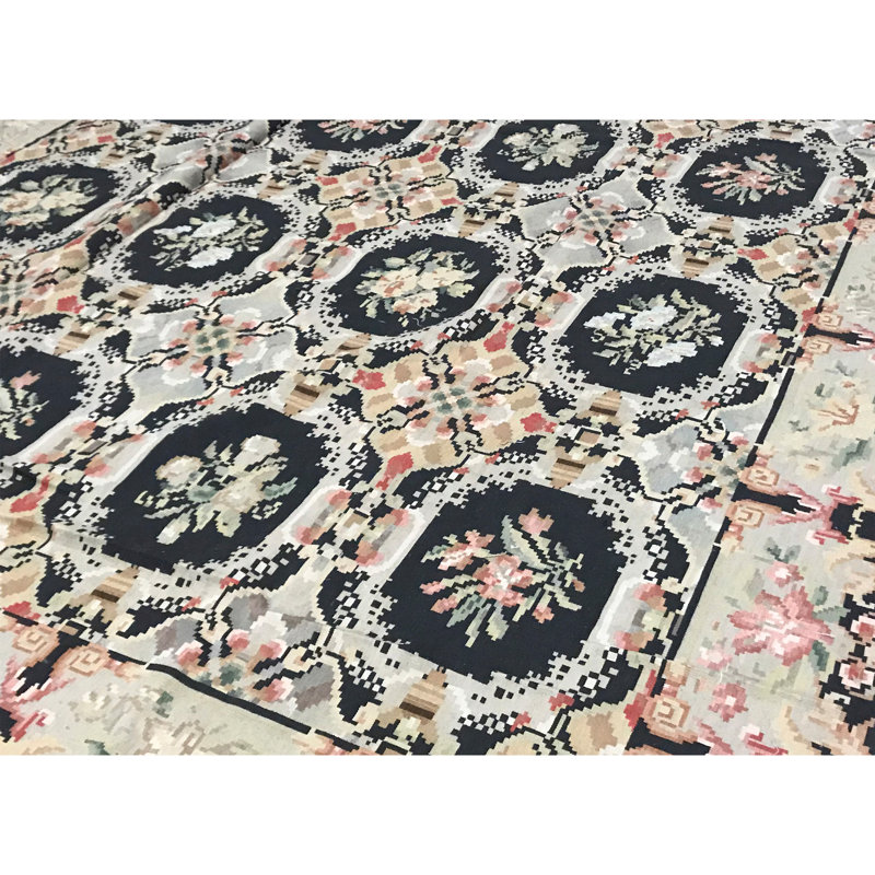 Hand-Knotted High-Quality Black Area Rug