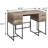 Modern Rustic Office Desk With 4 Storage - Oak And Black Port Charging Metal Sled Base For Stability