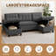 Canapé-lit rembourré en U de 81 po de largeur et peu encombrant-1744390746