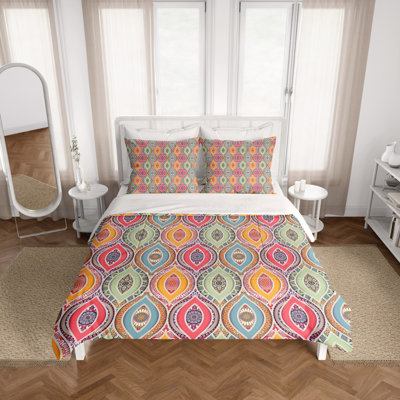 Polyester Damask Duvet Cover Set