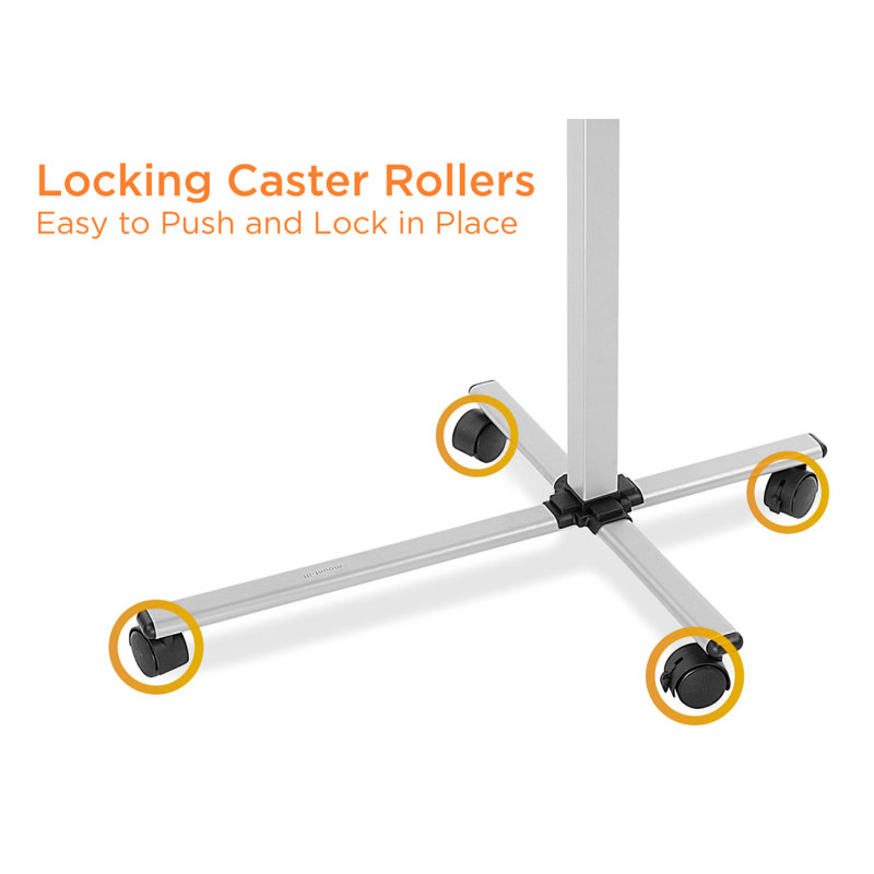 Black Adjustable Rolling Laptop and Projector Cart with Wheels