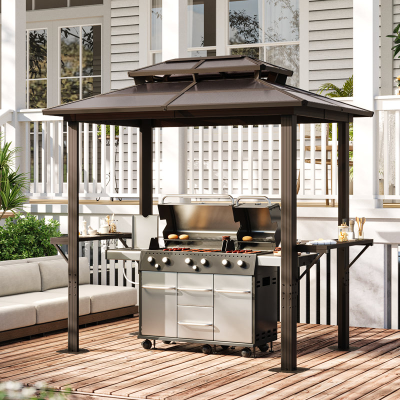 8 Ft. W X 5 Ft. D Aluminum Patio Grill Gazebo