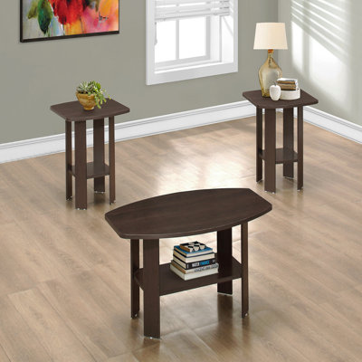 Ensemble de table, ensemble 3 pièces, café, bout, côté, accent, stratifié, transitionnel
