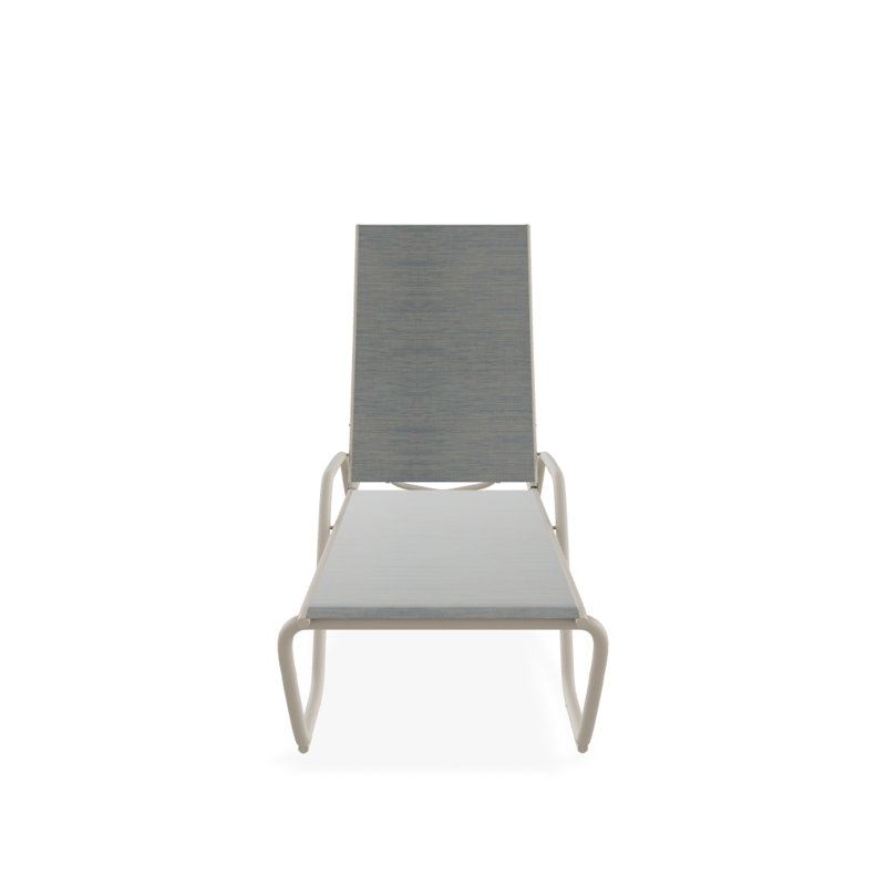 Outdoor Rust-Resistant Metal Chaise Lounge, Textured Desert, Reflection