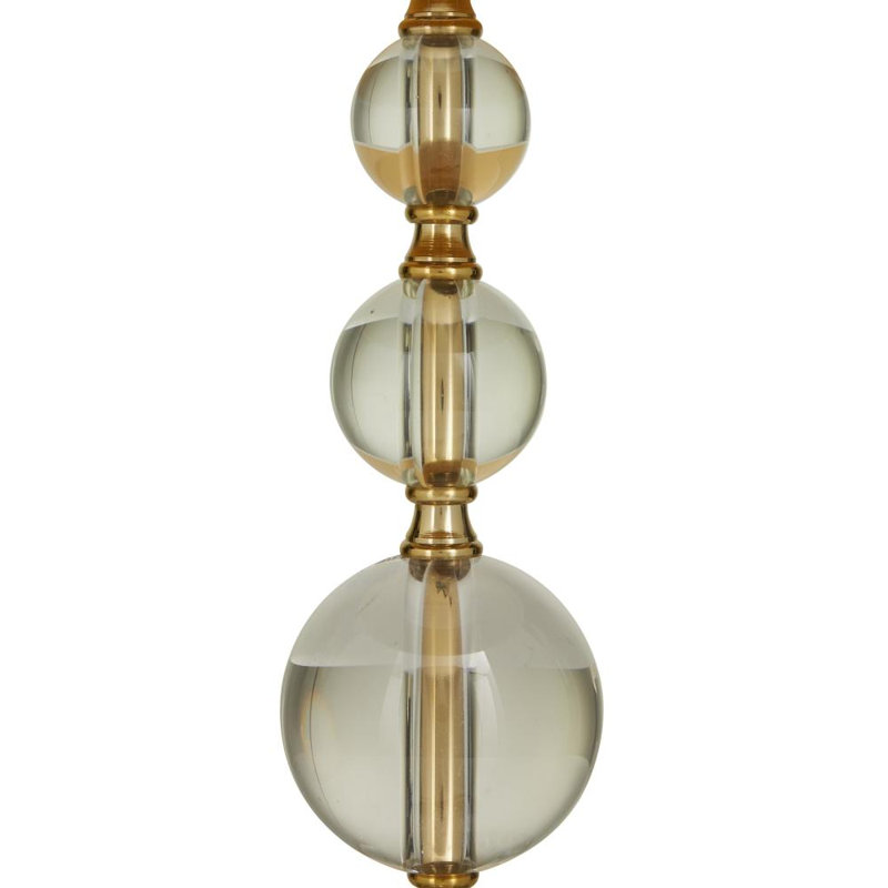 Crystal Orbs Style Base Gold Table Lamp with Drum Shade