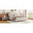 Teddy Fleece Upholstered Platform Bed With Thick Fabric, Solid Frame And Stylish Curve-Shaped Design-351368380-351368378