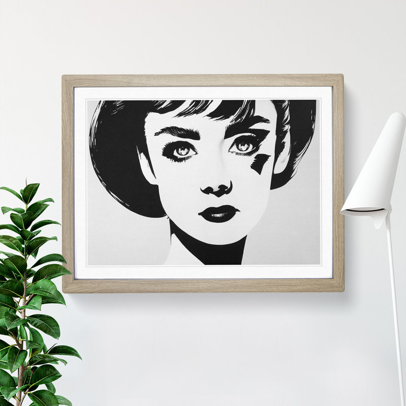 Woman - Framed Print, 25cm H x 34cm W, Oak Framed