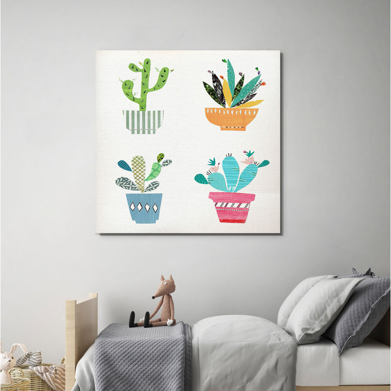 «Cute Cacti», art sur toile, H 16 po x l 16 po x P 1,5 po