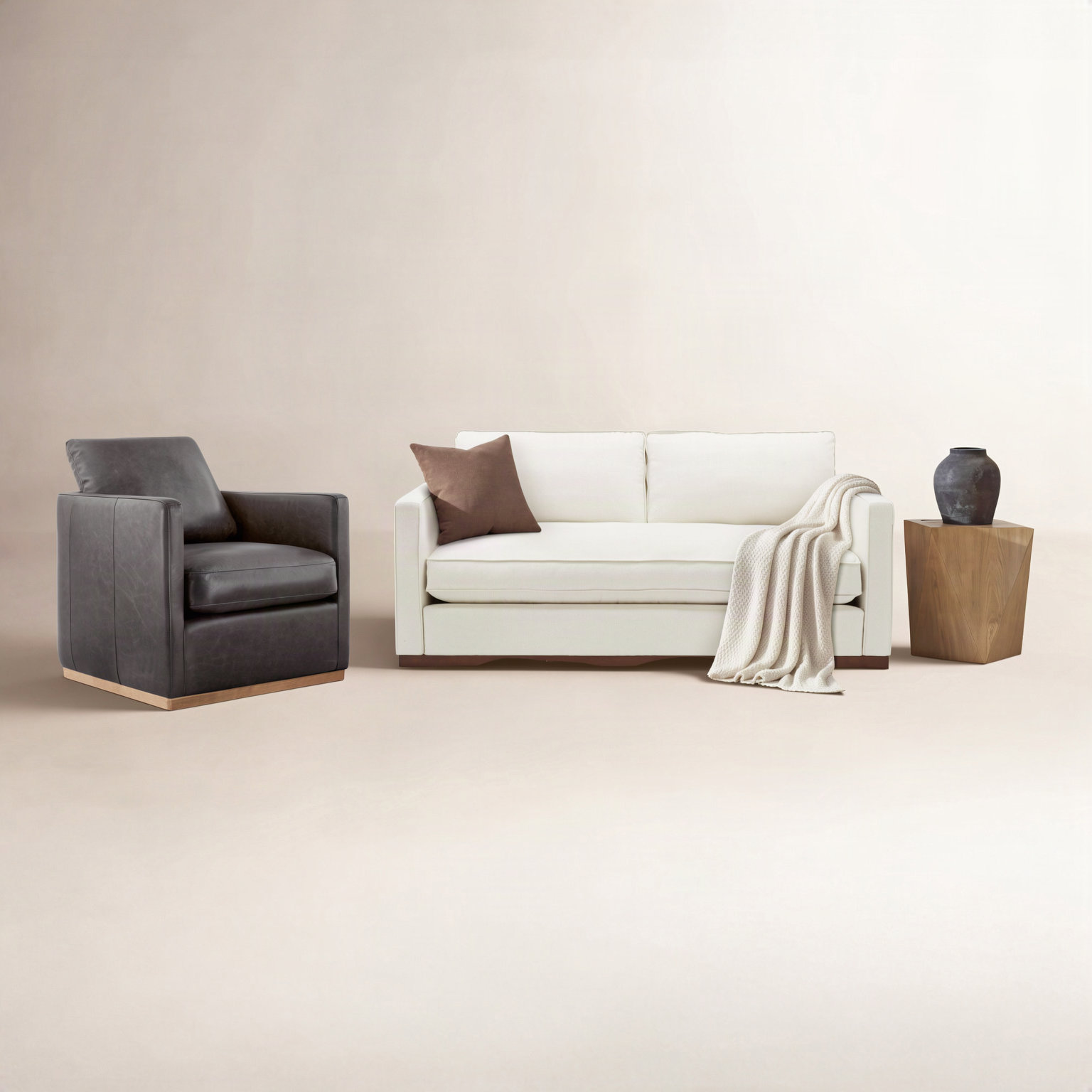 Bobbi 2-Piece Linen Living Room Set, Marseille Black