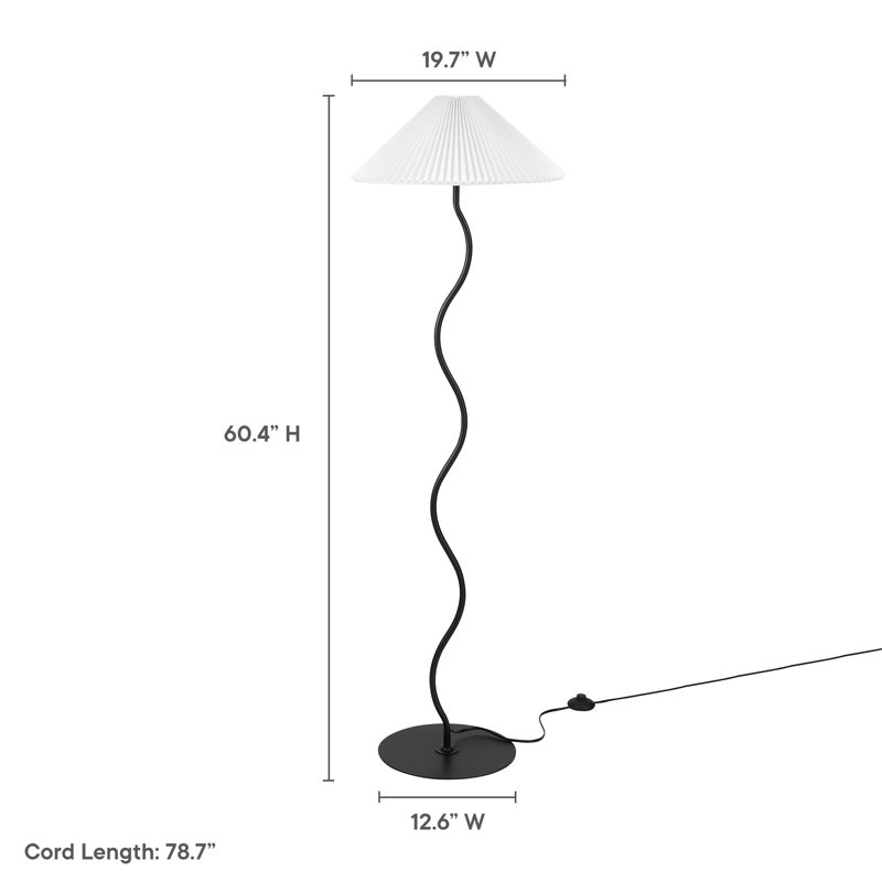 Wave Squiggle Floor Lamp In Black