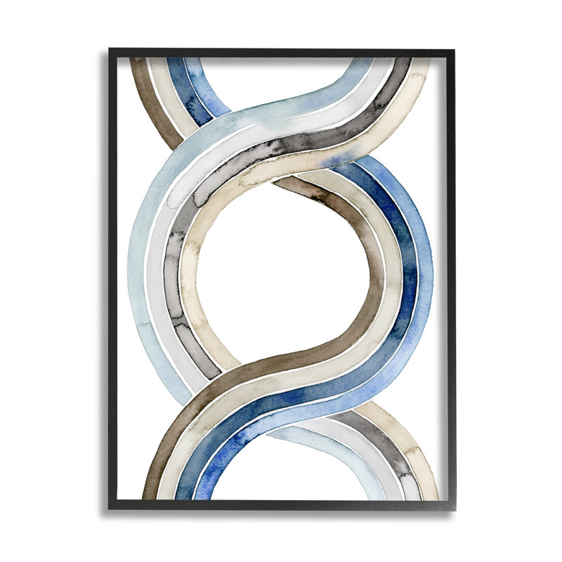 Peinture à l'aquarelle abstraite moderne en deux dimensions par hélice - impression, H 14 po x l 11 po x P 1,5 po