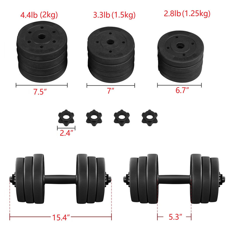 Yaheetech 2 44.09 Black Adjustable Dumbbell