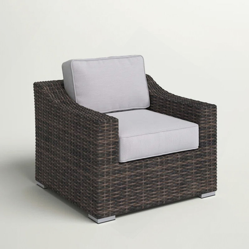 Chaise de patio avec coussin entièrement assemblée, 1, Espresso