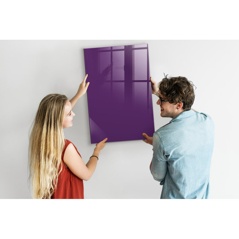 Magnetic Glass Dry Erase Board, Purple