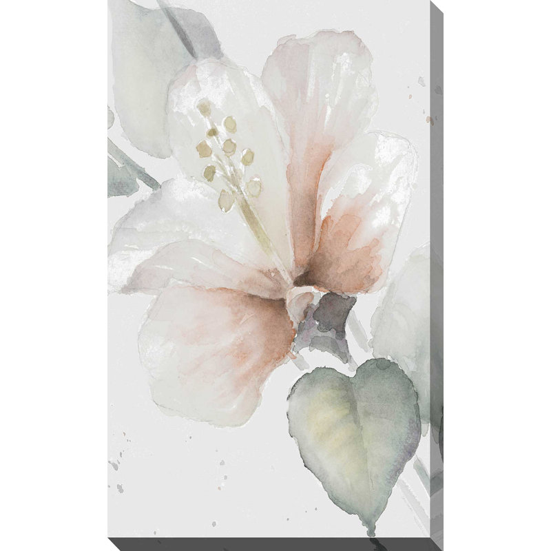 «Neutral Hibiscus II» par Lanie Loreth, reproduction sur toile, H 30 po x l 18 po x P 1 po, Toile tendue