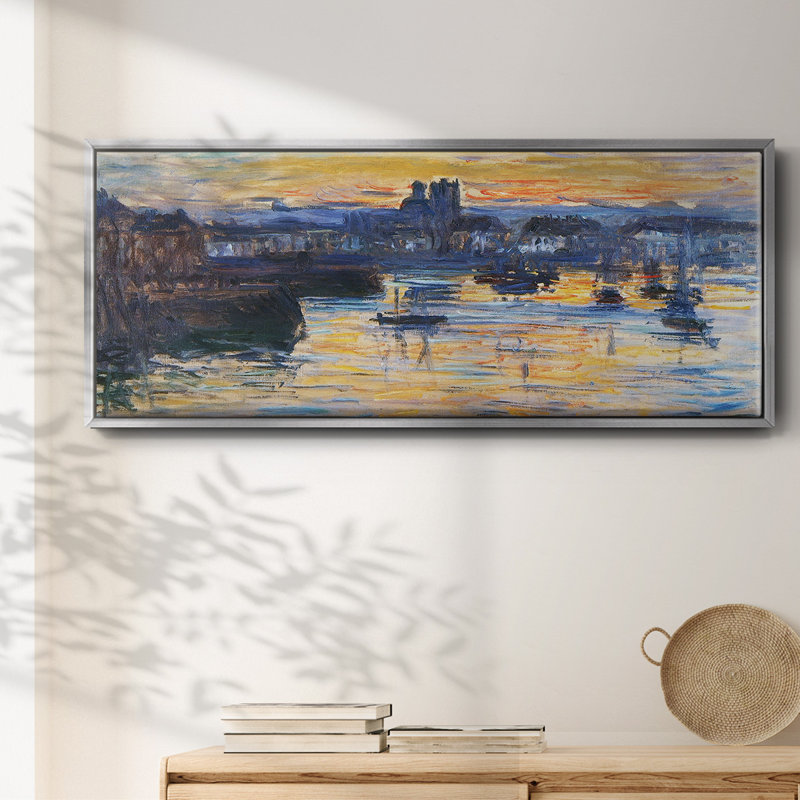 Le port de Dieppe, soirée, 1882 - Toile encadrée, H 20 po x l 50 po