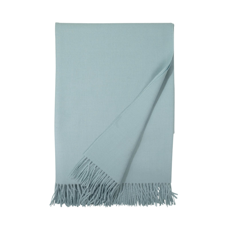 Madison Woven Baby Alpaca Throw Blanket, Powder Blue