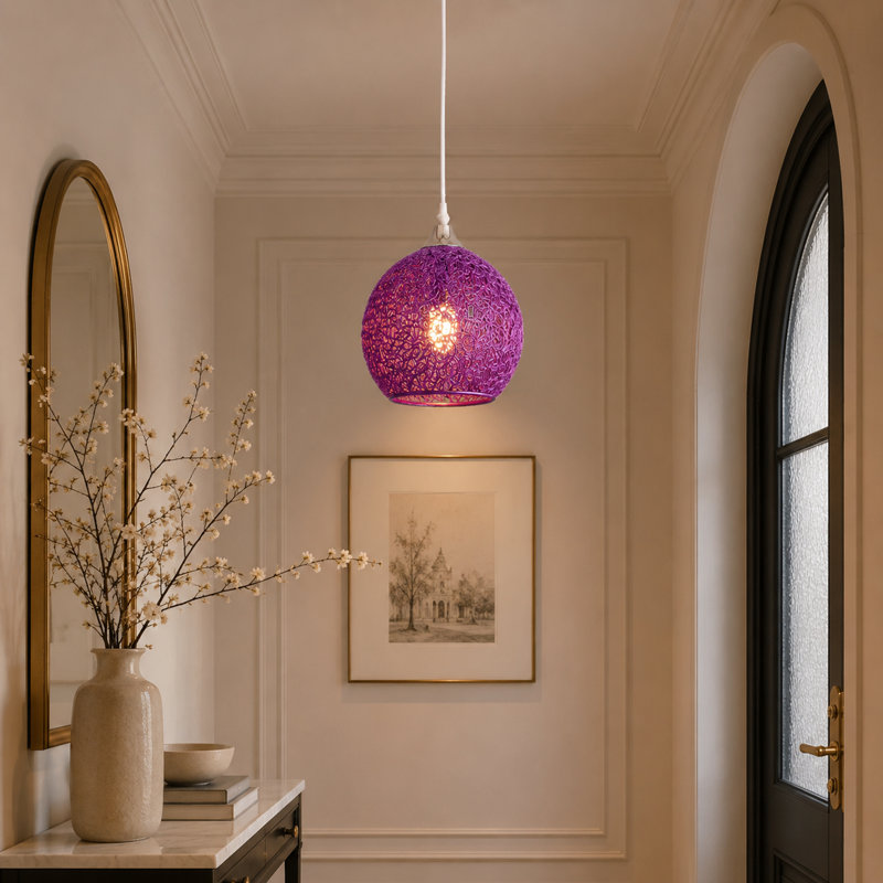 Luminaire suspendu moderne à une lumière avec cordon réglable, Purple