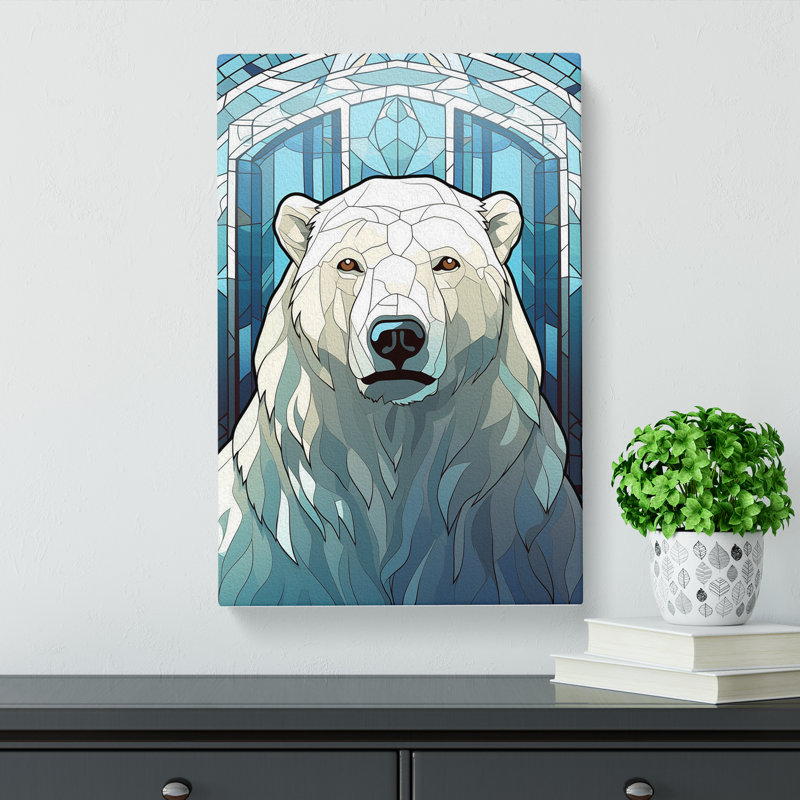 Polar Bear Deco - Print, 76cm H x 50cm W x 3cm D