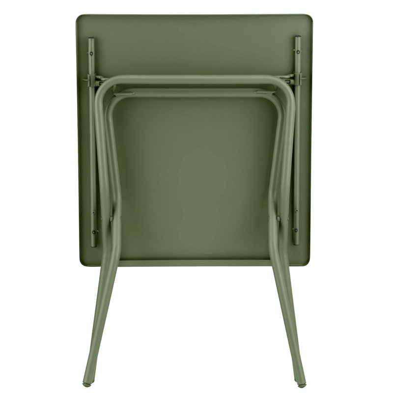 Moss Green Steel Square Folding Outdoor Patio Table