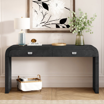 Modern Modern Entryway Table with Burl Wood Veneer,Suitable for Entryway, Hallway, Living Room, Foyer, Corridor