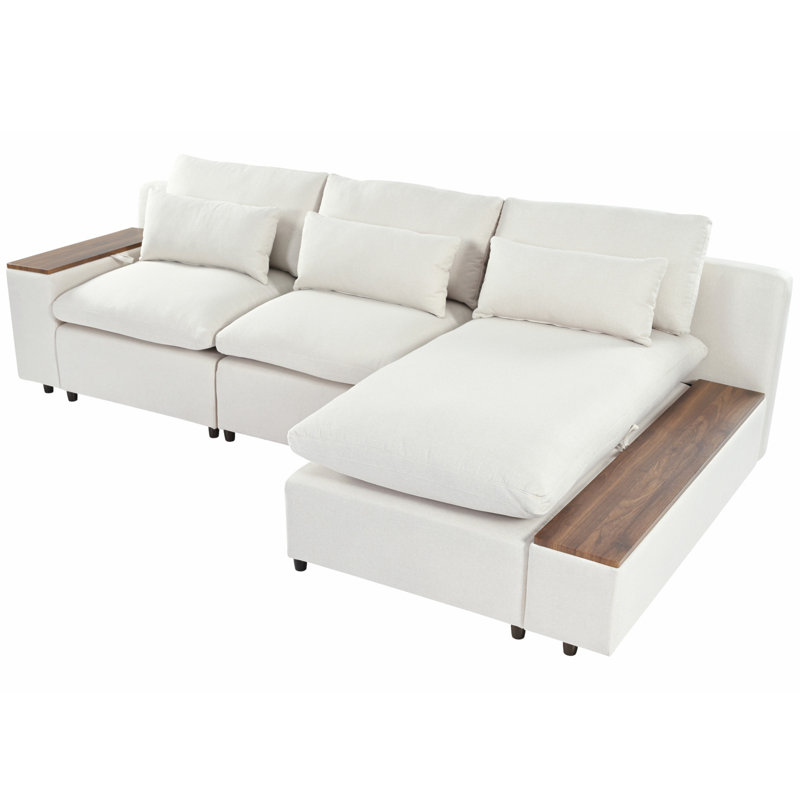 Canapé modulaire Nicolet, Polyester beige