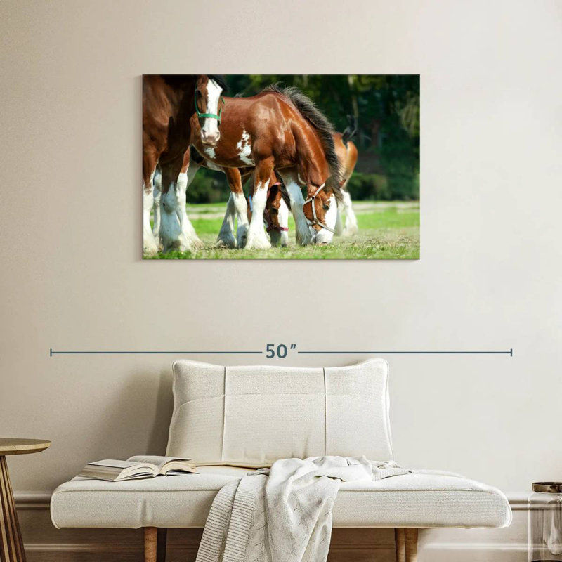 Brampt Clydesdale Horses, 24" H x 36" W