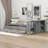 Multi-Functional Twin Size Platform Bed With Desk And Bookcase At The End Of The Bed, Trundle And 3 Drawers-828715401