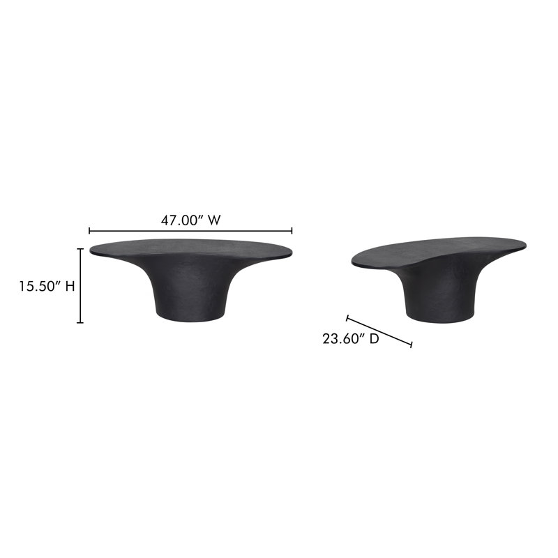 Paisely Outdoor Coffee Table, Black