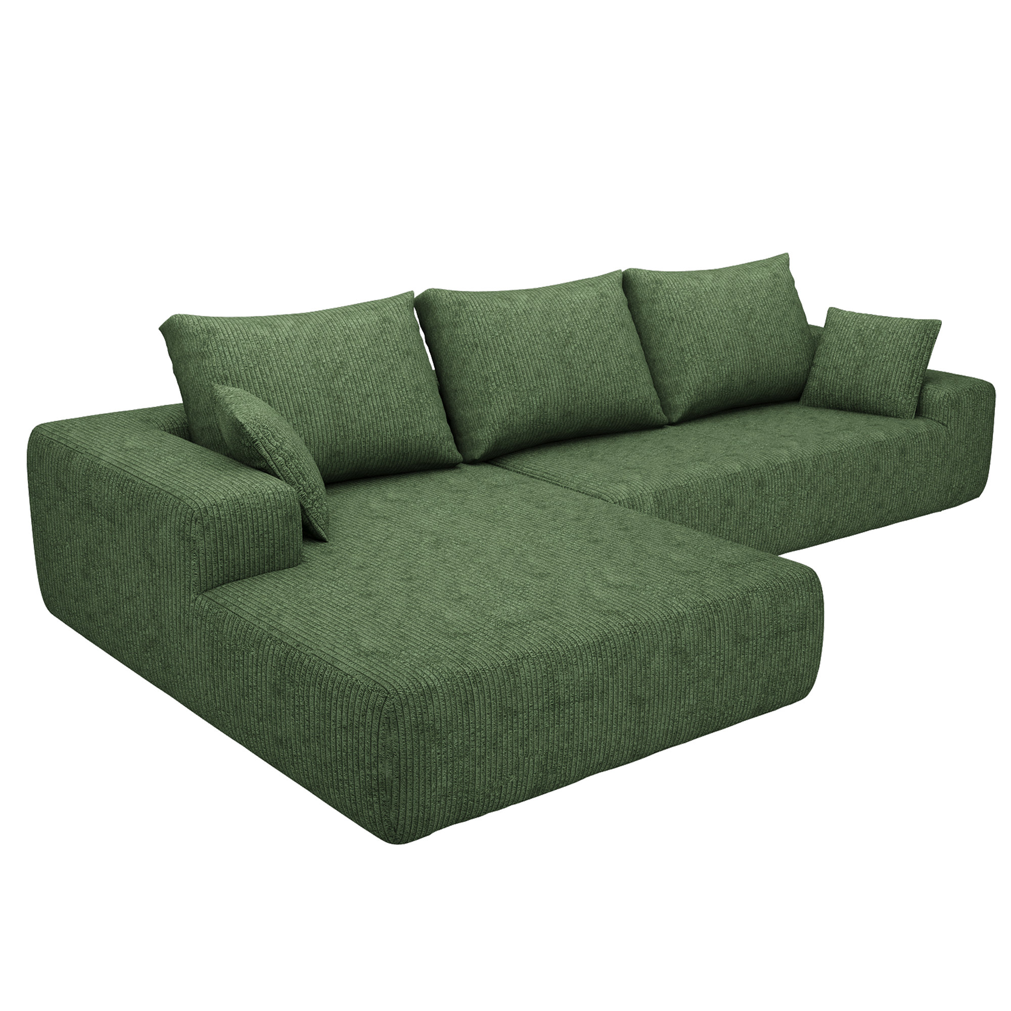 Latitude Run® L-shaped Modular Fully Foam-filled Simple Living Room ...