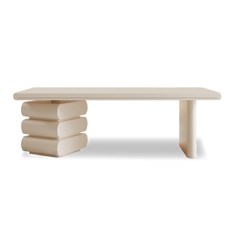 Bureaux rectangulaires en bois massif blanc + bois manufacturé, H 29,53 po x l 70,87 po x P 27,56 po