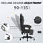 Gaming Chair, Gaming Chairs for Adults, Ergonomic Computer Chair with Headrest and Lumbar Support, Reclining Pc Gamer Chairs with Footrest, Technical Fabric-1195143394