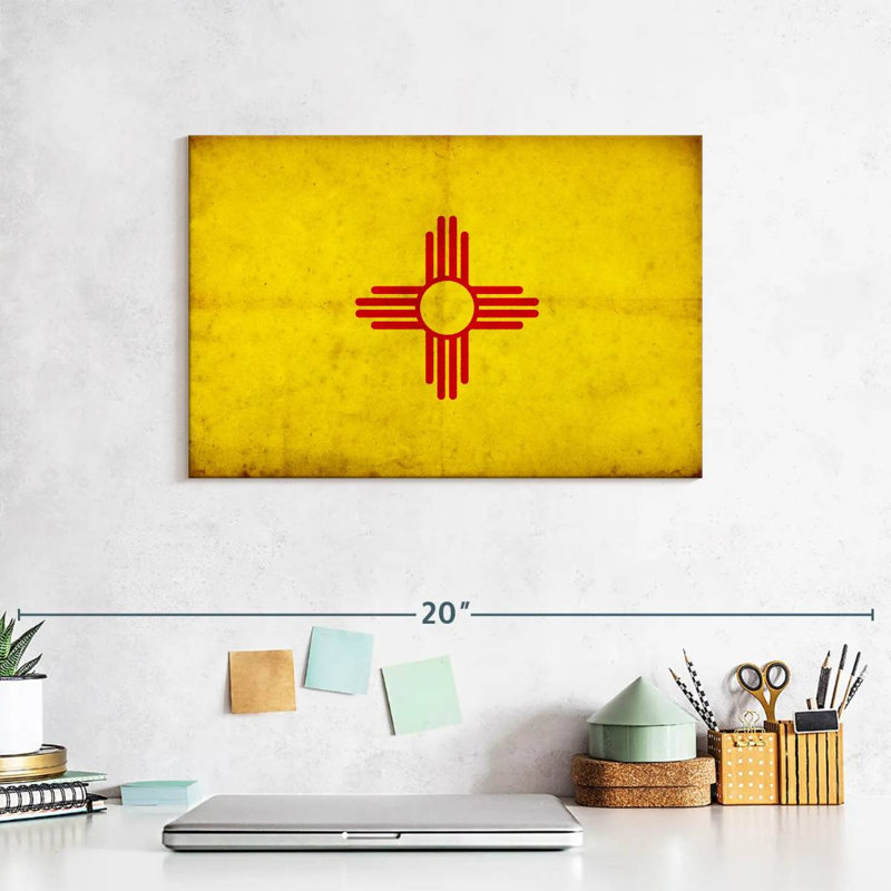Borges Grunge New Mexico Flag, 8" H x 12" W