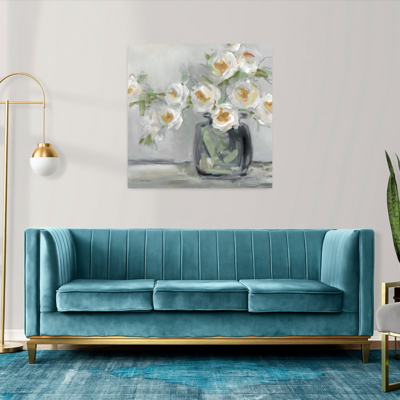 Art floral contemporain abstrait floral, H 36 po x l 36 po