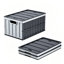 Caisse de rangement pliable et empilable en plastique avec couvercle et poignées de transport, bac de rangement pliable pour la maison, le garage, le placard et les articles ménagers