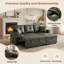 Canapé-lit modulaire avec lit escamotable, méridienne réversible et rangement, tissu respirant, canapé-lit convertible en L pour petit espace-1411470299
