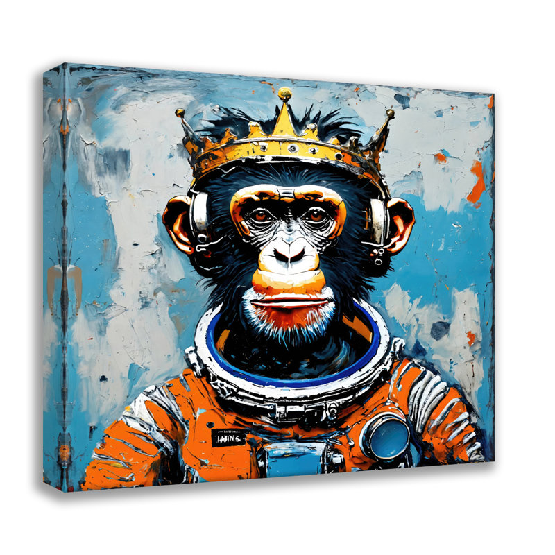 Spacechimp 2-Hommage-Basquiat, estampe numérique sur toile tendue avec châssis, H 24 po x l 24 po