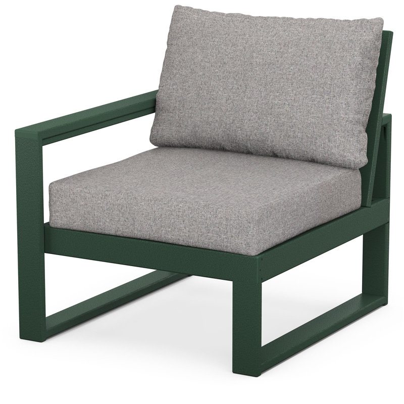 POLYWOOD Outdoor Lounge Chair, Gray Mist, Green