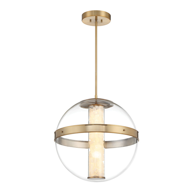 Brayden Studio® Gokul - Wide Led Pendant In Celeste Brass Finish, 1, 22" H x 20.38" W x 20.38" D