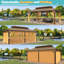 Pavillon de jardin à toit rigide 12 pi x 20 pi, pavillon en aluminium avec double toit en acier galvanisé, pavillon extérieur permanent en métal avec rideau et filet pour patio, pelouse, terrasse
