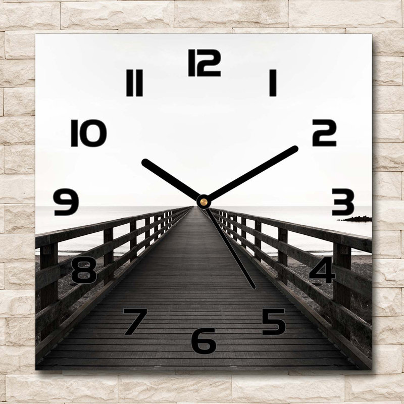 Iasmina Glass Wall Clock, Black/Grey