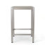 Table de bar d'extérieur grise de 43 pouces avec structure en aluminium et plateau en verre | Idée de cadeau