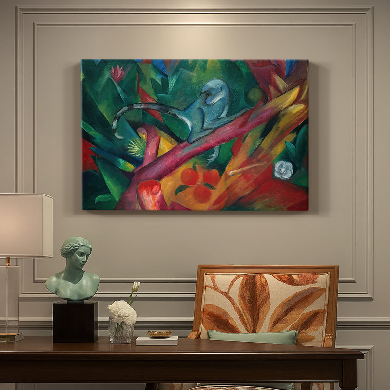 Franz Marc «The Monkey (Das fffchen)», art mural sur toile de qualité musée, 18 x 27