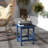 15" Porch Table - Blue Square Patio End For Pool, Balcony Weather , 110 Lbs Capacity Side Table, Outdoor Porch,