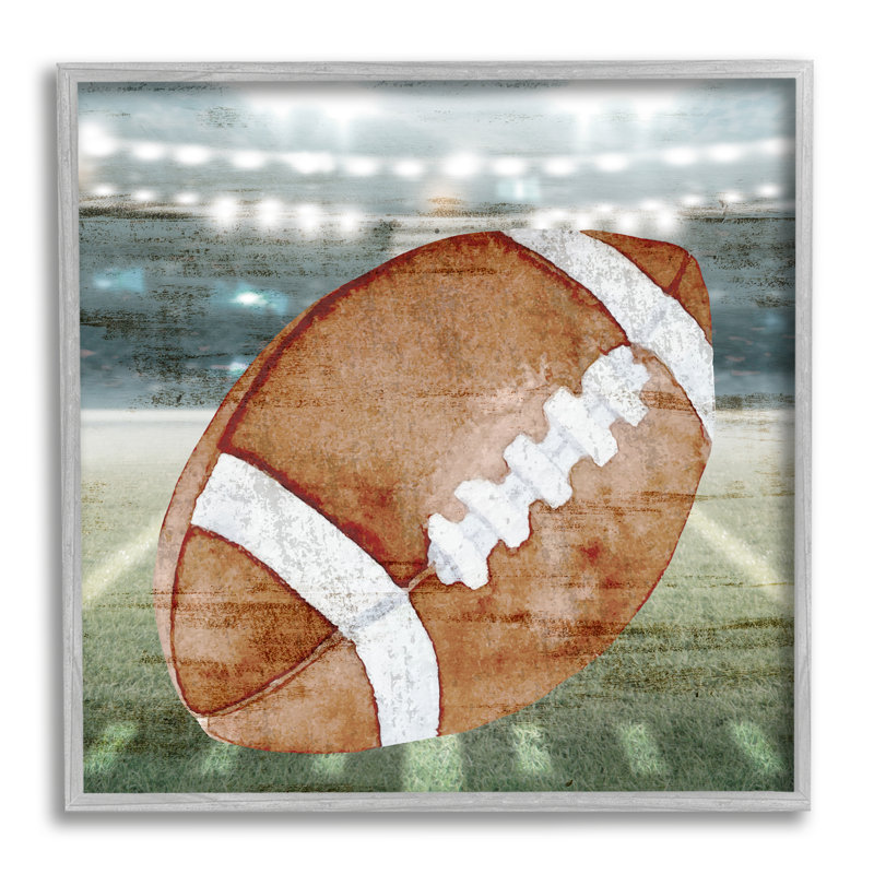 Terrain de football abstrait, H 17 po x l 17 po x P 1,5 po, Estampe numérique Farmhouse